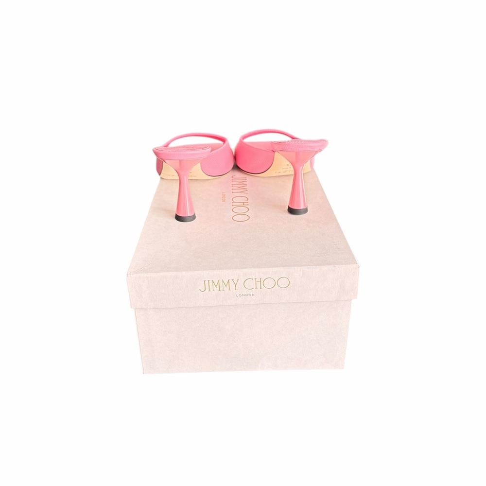Jimmy Choo Zania 65 Candy Pink Leather print Mules 🛍️💜 - Picture 2 of 4